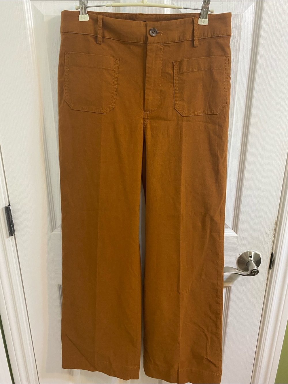 J. Crew Linen blend wide leg flat front  trouser pant size 28 Fall Office NWT